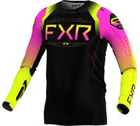 FXR Helium 2024 Youth Maglia Motocross, nero/rosa/giallo, Taglia S