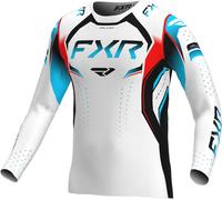 FXR Helium Edge Maglia da motocross, nero/bianco/blu/rosso, Taglia L