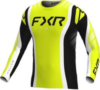 FXR Helium Infinity Maglia da motocross, nero-bianco-giallo, taglia XS per maschi