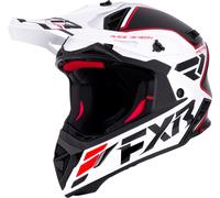 FXR Helium Logo Carbon Casco da motocross, nero-bianco-rosso, taglia XL per maschi