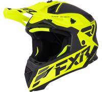 FXR Helium Logo Carbon Casco da motocross, nero-giallo, taglia L per maschi