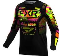 FXR Podium 2025 Maglia da motocross, nero/giallo/verde, Taglia L