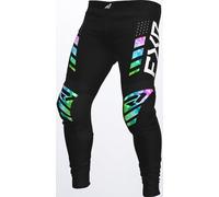 FXR Podium Colored Pantaloni Motocross, nero/verde, Taglia 36