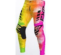 FXR Podium Colored Pantaloni Motocross, rosso-giallo-arancione, taglia 34 per maschi