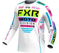 FXR Podium Gladiator 2024 Maglia Motocross, bianco/nero/blu, Taglia M