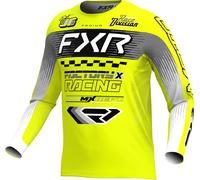 FXR Podium Gladiator Maglia da motocross, nero-grigio-bianco-giallo, taglia S per maschi