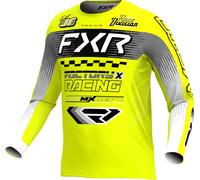 FXR Podium Gladiator Maglia da motocross, nero-grigio-bianco-giallo, taglia XS per maschi