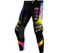 FXR Podium Gladiator Pantaloni da motocross, nero-blu-giallo, taglia 38 per maschi
