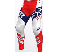 FXR Podium Gladiator Pantaloni Motocross, bianco/blu/rosso, Taglia 36