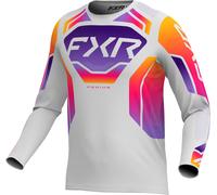 FXR Podium Relay Maglia da motocross, grigio/viola, Taglia L