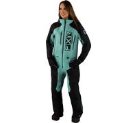 FXR Recruit Lite 2023 Ladies One Piece Snowmobile Suit, nero-verde, taglia 12 per donne