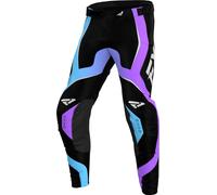 FXR Revo 2025 Pantaloni da motocross per ragazzi, nero/blu/viola, Taglia 24