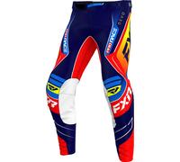 FXR Revo Alpha Pantaloni da motocross, bianco-rosso-blu, taglia 30 per maschi