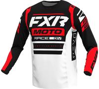 FXR Revo Comp Maglia Motocross, bianco/nero/rosso, Taglia S