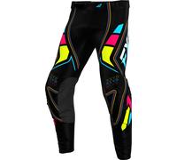 FXR Revo Velocity Pantaloni da motocross, nero-blu-giallo, taglia 28 per maschi