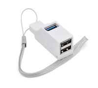 fxwtich Hub USB 3.0 Super Speed USB 3.0 Splitter USB multifunzionale portatile a 3 porte per laptop Trasferimento dati ad alta velocità Plug-and-Play Espansore USB wireless Bianco