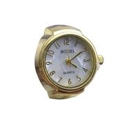 fxwtich Orologio Anello Orologio Anello Decorativo Chiaro Quadrante Gioielli Orologio Al Quarzo Analogico Anello Dito Orologio per Adulto Anello Orologio, dorato, 2