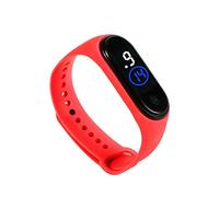 fxwtich Orologio da polso sportivo a LED, con cinturino touch screen ecologico, Rosso, Stile del quadrante