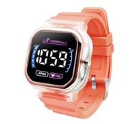 fxwtich Portatile elettronico di alta precisione dell'orologio LED dei bambini dell'orologio di Digital, Arancione, Stile del quadrante