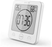 FXxswey Orologio Digitale LCD per Doccia, Orologio da Bagno Orologio da Doccia Impermeabile Orologio da Polso Temperatura umidità Orologio da Parete Orologio da Cucina Timer da Cucina (Bianca-1)