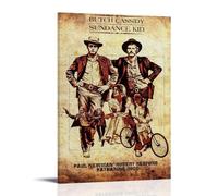 FXZFDCD Poster su tela con immagine di Butch Cassidy e il Sundance Kid del film retrò e stupefacente serie TV, decorazione artistica da parete per camera da letto, poster 60 x 90 cm, con cornice