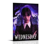 FXZFDCD Poster su tela, motivo mercoledì film retrò e stupefacente serie TV, decorazione artistica da parete, per camera da letto, 60 x 90 cm, con cornice