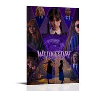 FXZFDCD Poster su tela, motivo mercoledì film retrò e stupefacente serie TV, decorazione artistica da parete, per camera da letto, 60 x 90 cm, con cornice