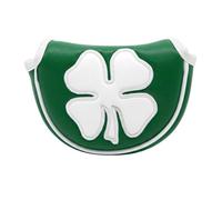 Fxzqgnh 10 Pezzi Copri Mazza da Golf a Semi Cerchio Anti-Macchia Copri Ferro da Golf in PU Resistente Ai Graffi Copritesta PU Impermeabile, Verde, Grande Quadrifoglio Piccolo Semicerchio