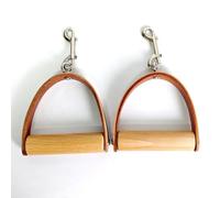 Fxzqgnh 2 Pezzi Maniglie in Pelle e Legno Stile Classico Impugnature da Esercizi a Corpo Libero Pelle Resistenti Impugnatura Cavo