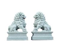 Fxzqgnh 2 Pezzi Statuetta di Leone in Miniatura Scultura Animale Figurina Decorazione Micro Paesaggio Acquario Mobile Arenaria Adatto Come Regalo di Compleann