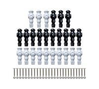Fxzqgnh 26 Pezzi di Accessori per Calciatori, Statuette, Mini Pezzi di Ricambio per Calcio Balilla, in Metallo PP, Facili da Assemblare, Adatti per Competizio, Nero Bianco
