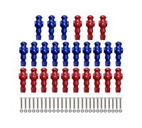 Fxzqgnh 26 Pezzi di Accessori per Calciatori, Statuette, Mini Pezzi di Ricambio per Calcio Balilla, in Metallo PP, Facili da Assemblare, Adatti per Competizio, Blu Rosso