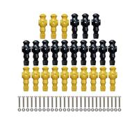 Fxzqgnh 26 Pezzi di Accessori per Calciatori, Statuette, Mini Pezzi di Ricambio per Calcio Balilla, in Metallo PP, Facili da Assemblare, Adatti per Competizio, Nero Giallo