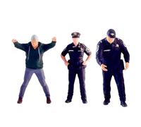 Fxzqgnh 3 Pezzi di Personaggi Poliziotti E Ladri in 1/64, Modello S, per Plastico Ferroviario.