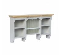 Fxzqgnh Armadietto per Casa Delle Bambole Credenza a Muro Mobile Cucina Miniatura con Ripiani E Supporto Piatti in Legno di Betulla Fatto a Mano Adatto a Gioco Creativo Collezionismo, Grigio