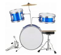 Fxzqgnh Batteria con Sgabello e Piatto Completa Set di Tamburi con Piatti Compatta Strumento per Casa , Blu Reale