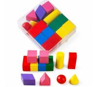 Fxzqgnh Blocchi Geometrici Educativi in Legno per l'Apprendimento della Geometria e della Matematica