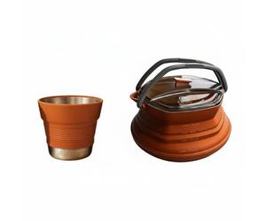 Fxzqgnh Bollitore in Silicone Pieghevole Bollitore Teiera Caraffa Tazza Set da Viaggio con Bicchiere Abbinato E Coperchio Capacità 1000ml Adatto a Campeggio Gite Escursioni Weekend Fuori