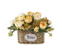 Fxzqgnh Centrotavola con Fiori Artificiali E Cestino, Decorazione per La Casa, Ornamento per Feste, Decorazione Da Scrivania per Festival, Giallo