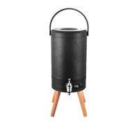 Fxzqgnh Contenitore Termico con Rubinetto Antigoccia Dispenser di Bevande con Termometro Robusto Contenitore Termico Gambe in Legno per Feste, Array, Nero
