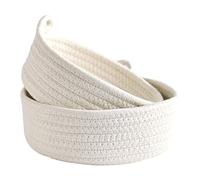 Fxzqgnh Coppia di mini cestini in tessuto per la cameretta dei bambini e dei cassetti, colore: bianco