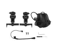 Fxzqgnh Cuffie da Casco per La Caccia con Microfono, Protezione Acustica Portatile, Paraorecchie per Falciatura, Caccia E Comunicazione, Nero
