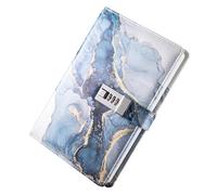 Fxzqgnh Diario con Lucchetto Taccuino Combinazione Password Agenda Bloccata Materiale Pu Lisci Protezione Segreti Adatto a Uomo Donna Ragazzi Ragazze, Blu scuro
