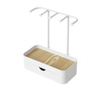 Fxzqgnh Jewelry Display Stand Espositore Collane Orecchini Bracciali Porta Oggetti da Gioielli con Cassettino E Vassoio Legno PP Adatto a Regalo Donna Camera, Bianco