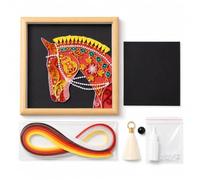 Fxzqgnh Kit Quilling Cavallo per Principianti, 【赤骝】 衍纸材料包