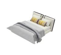 Fxzqgnh Letto Miniatura Casa Bambole con Intagli Ricercati Letto Doppio Arredamento Orientale Materiale Pp Resistente Ideale per Bambini Gioco di Ruolo Decora, Style D
