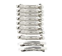 Fxzqgnh Mini fermagli per capelli francesi, accessori fai da te, 10 pezzi, argento, 8 cm