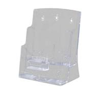 Fxzqgnh Porta Biglietti Da Acrilico, Porta Brochure, Organizer Trasparente per Volantini per La Superficie di Lavoro, Adatto per a Tre Ante, A4 2 livelli