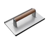 Fxzqgnh Pressa per Burger Hamburger Pressa Rettangolare Steak Presser Sandwich Da Cucina in Lega di Alluminio Impugnatura in Legno Adatta Barbecue Casa, 20,8 cm x 10,8 cm