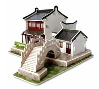 Fxzqgnh Puzzle Architettura Cinese, Dettagli intagliati, da Edificare, Divertimento educativo, Per Giovani Costruttori, style to 3